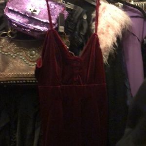 Wine colored velvet velour dress